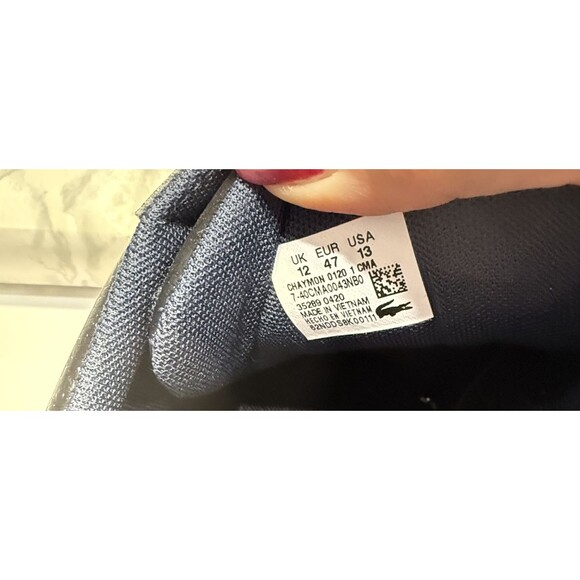 Lacoste Shoes Mens Size 13 Navy Blue Leather Low Top Casual Sneakers Gold Logo main image 8